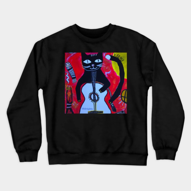 Karma is a cat Midnights Crewneck Sweatshirt by DadOfMo Designs